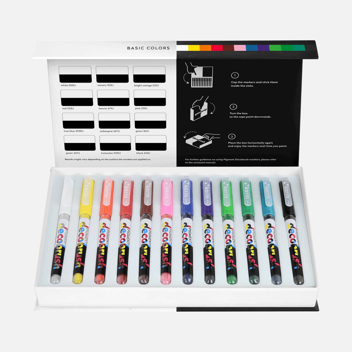 Karin Pigment DécoBrush Basic Colors 12pc Set