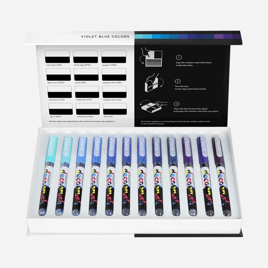 Karin Pigment DécoBrush Violet-Blue Colors 12pc Set