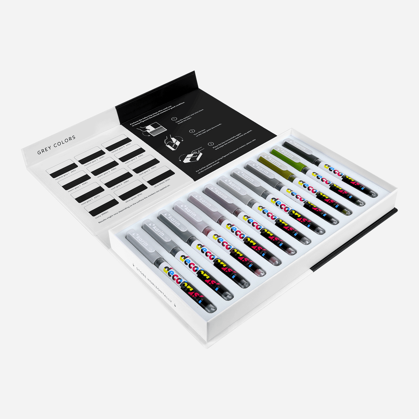 Karin Pigment DécoBrush Grey Colors 12pc Set