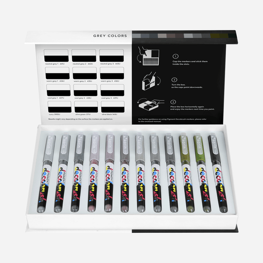 Karin Pigment DécoBrush Grey Colors 12pc Set