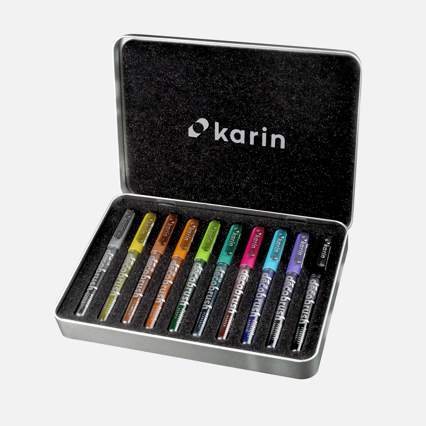 Karin DécoBrush Metallic 10pc and metal-box Set