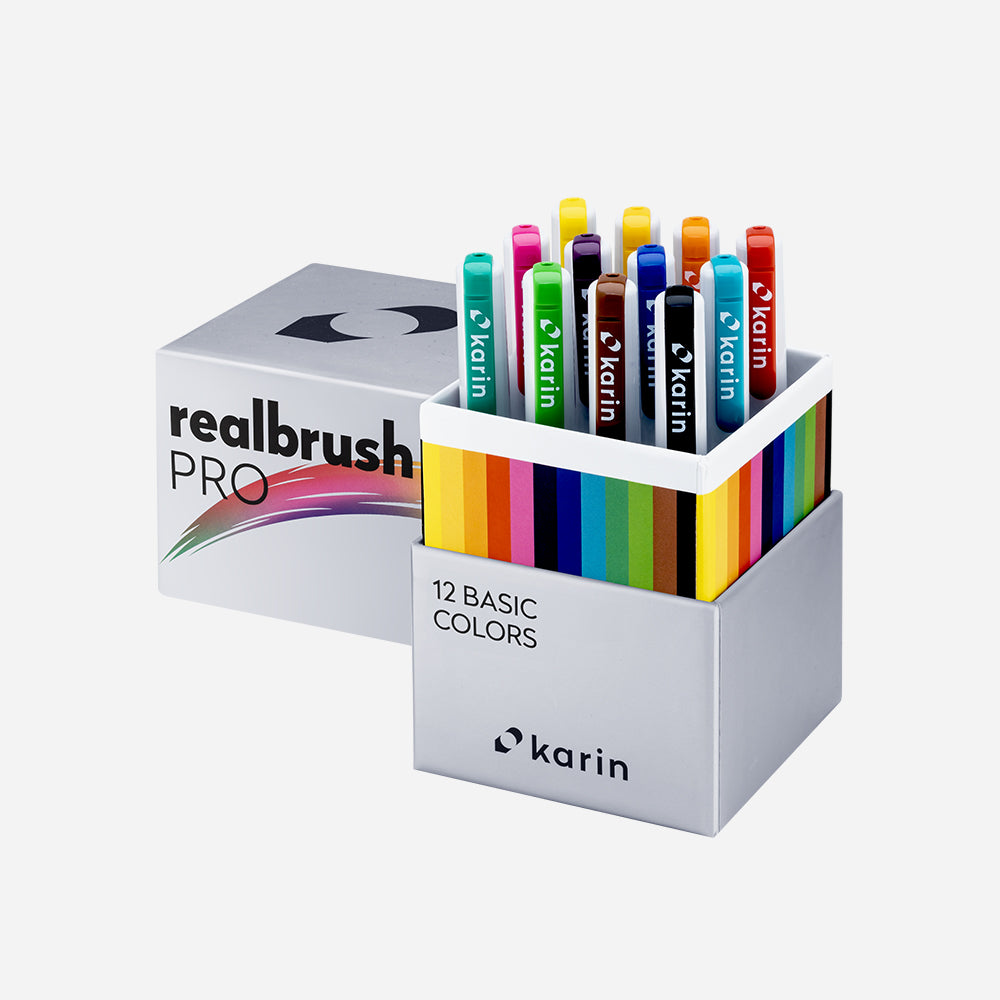 Realbrush PRO 12 Basic Colors 12pc Set – Karin Markers - North America