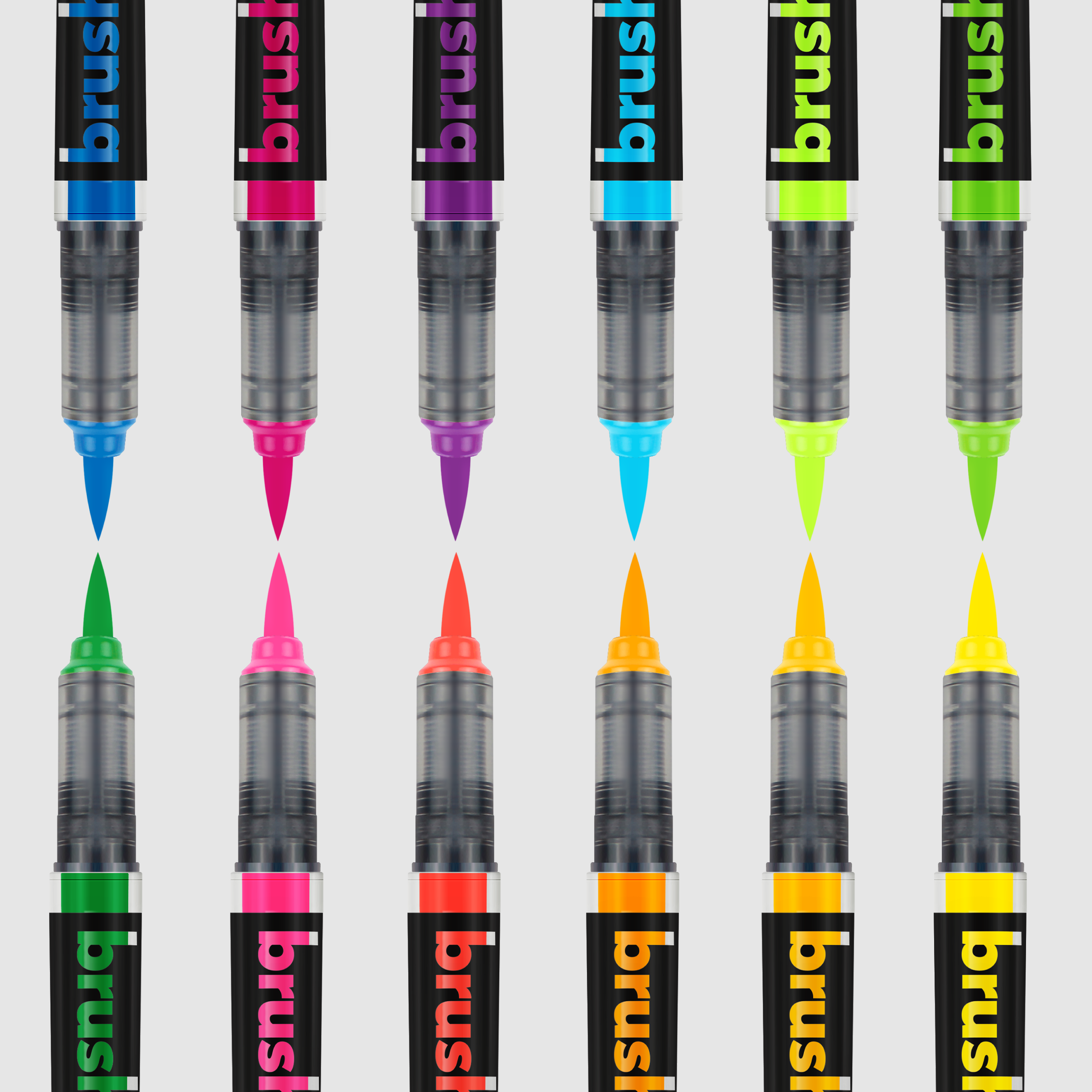 Karin Realbrush PRO Mega Box Plus – 72 Couleurs Dont 12 Fluos + 3 Mélangeurs – Pinceaux à Eau Style Marqueur – Boîte Exclusive